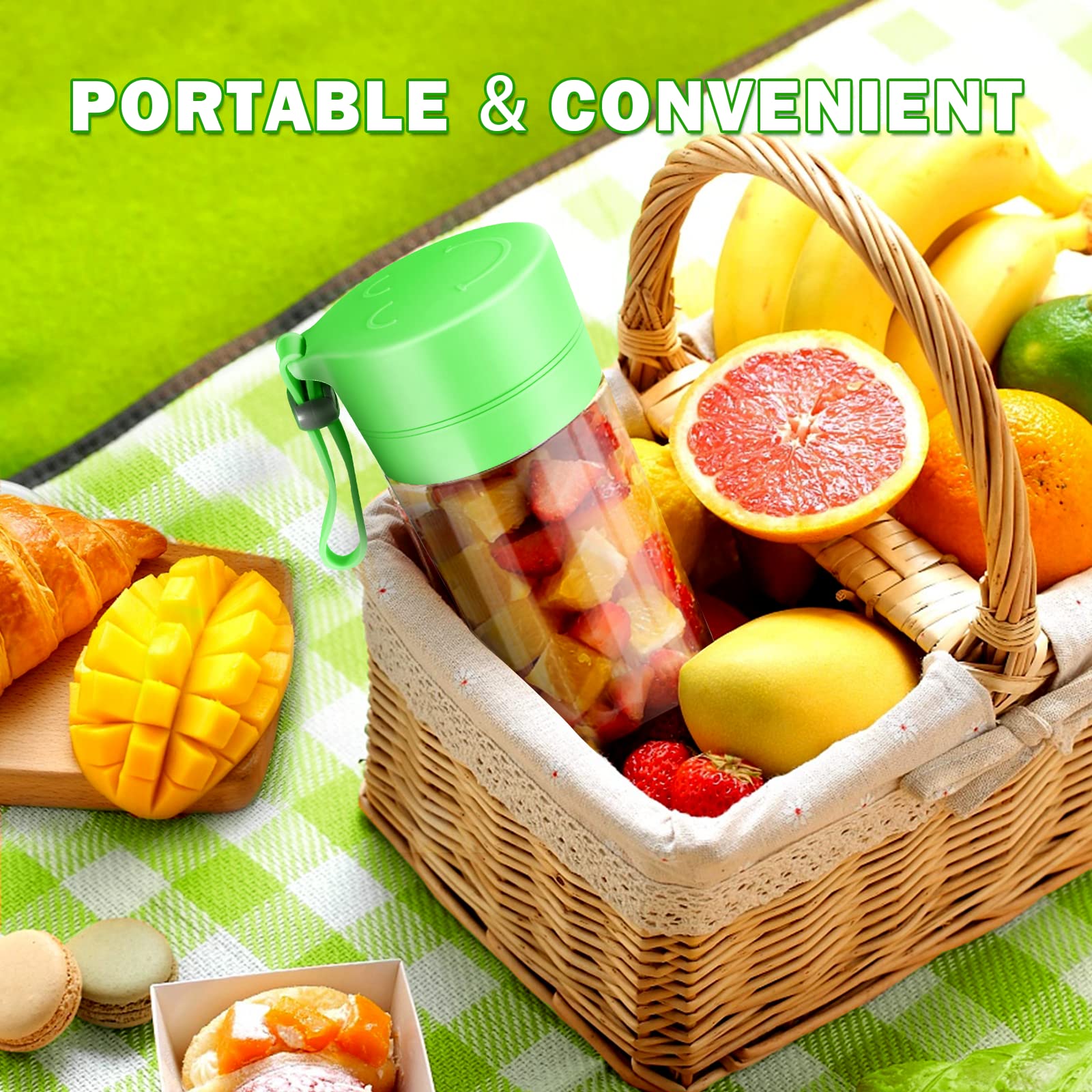 휴대용 미니 전기 Juicer 380ml 휴대용 스무디 - Portable Blender Usb Rechargeable 리뷰 및 가격