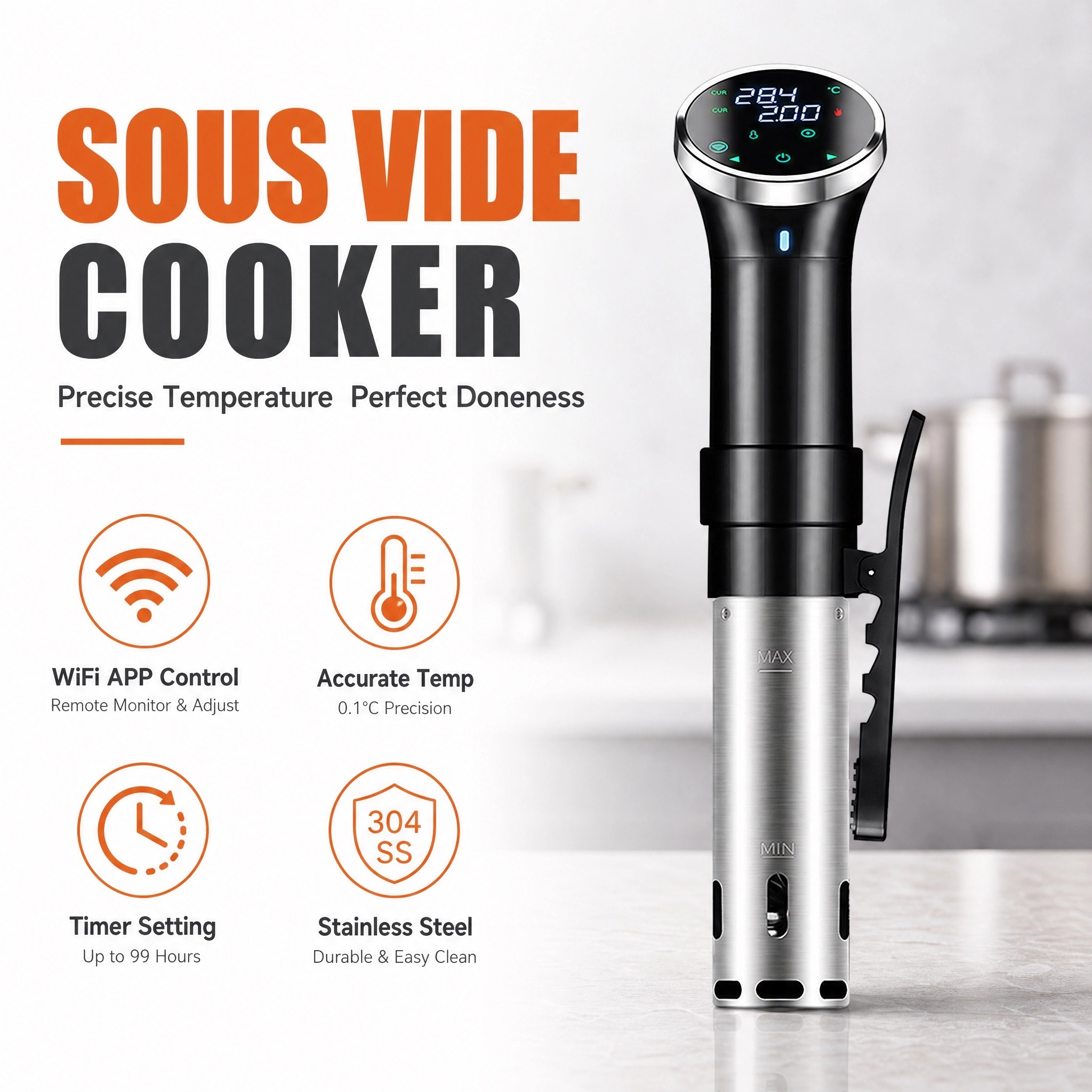 수비드 쿠커 WiFi 디지털 정밀 조리기, 스테이크 및 - Digital Sous Vide Precision Cooker 리뷰 및 가격