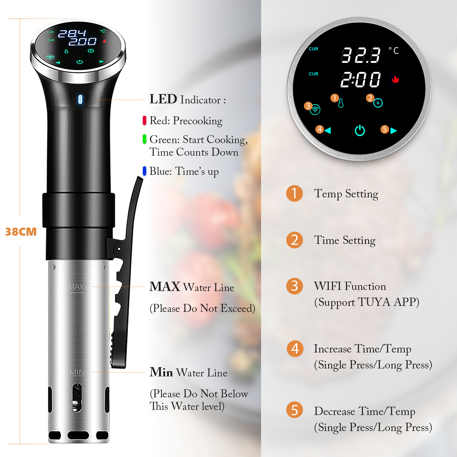 수비드 쿠커 WiFi 디지털 정밀 조리기, 스테이크 및 - Digital Sous Vide Precision Cooker 리뷰 및 가격