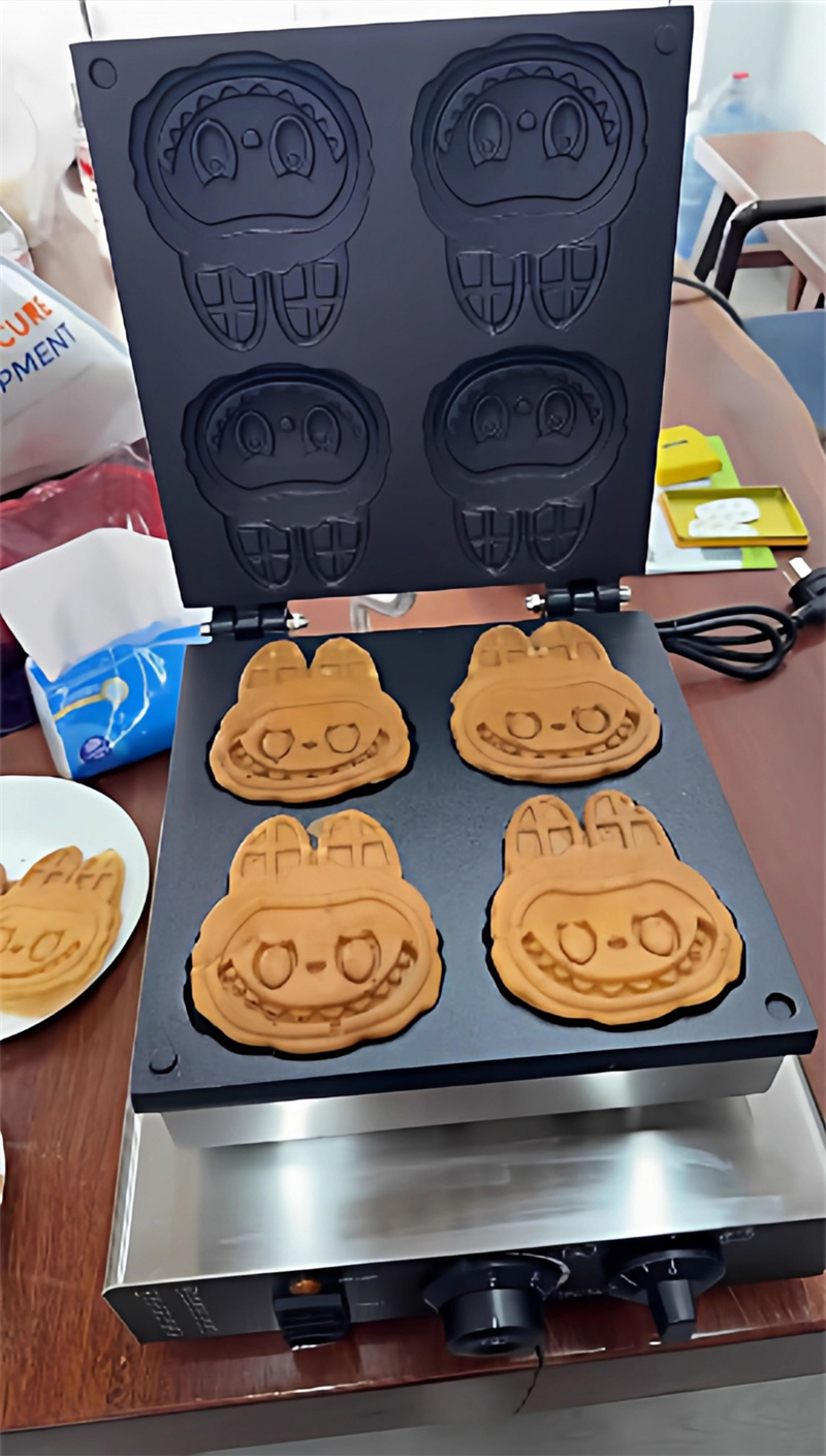 전문 만화 모양 와플 제조기 전기 4개 와플 빵 메이커 - Mini Waffle Maker Machine 리뷰 및 가격